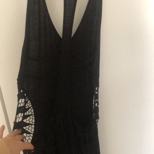 UO black maxi dress with side cut outs